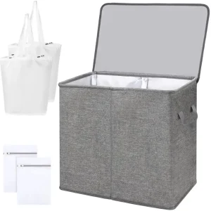 Laundry Hamper with Lid & Removable Bags